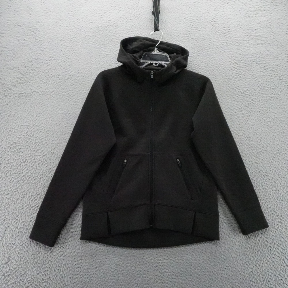 DSG Womens Sport Fleece Full Zip Hoodie Pure Black XS NEW
